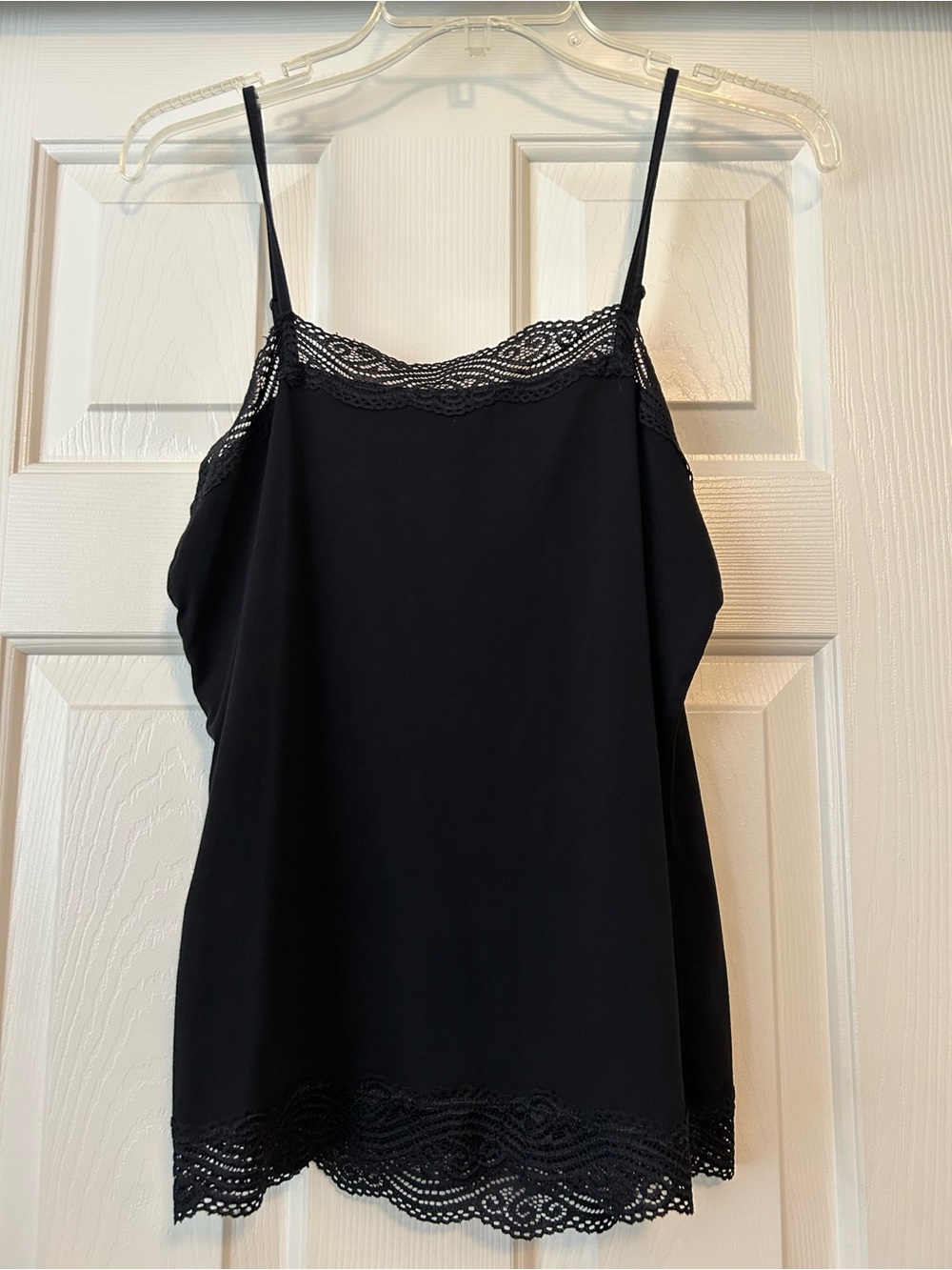Ann Taylor Black Lace-Trim Camisole